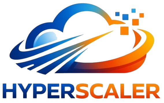 Hyperscaler blue and orange cloud logo